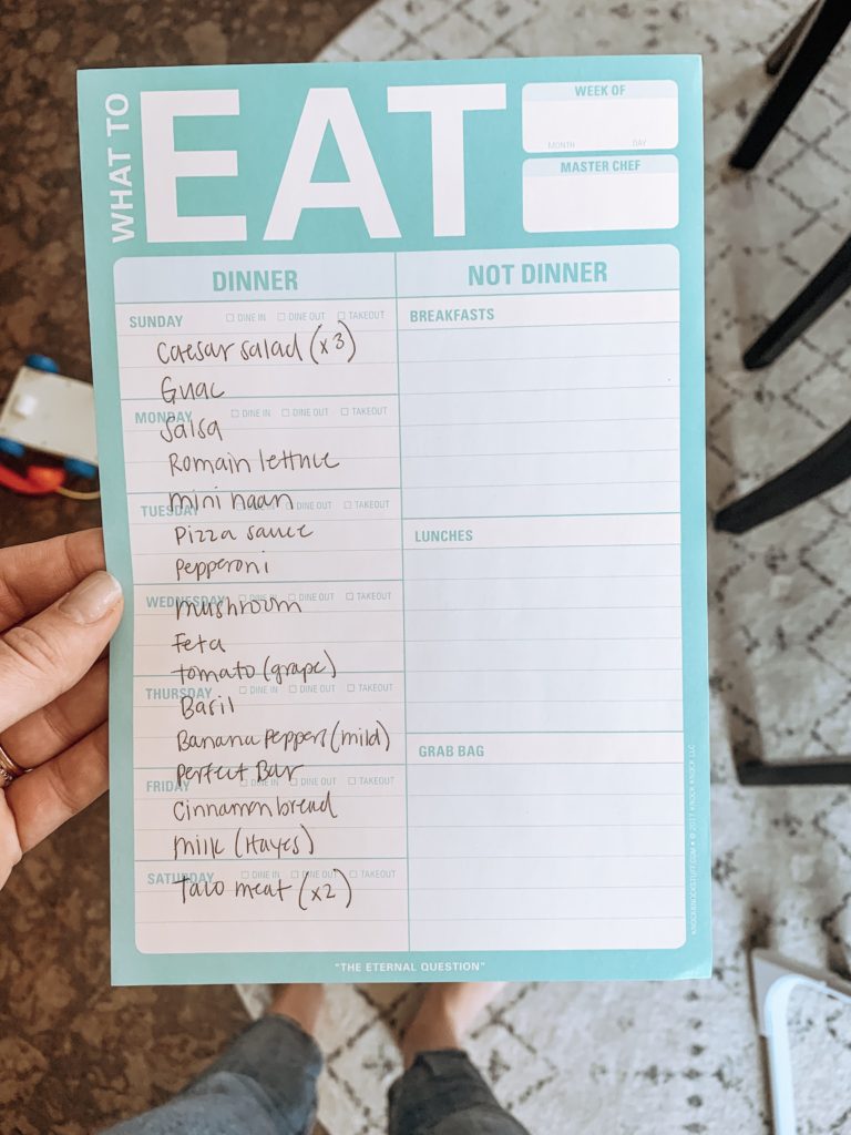 This is an example of my weekly meal prep grocery list.