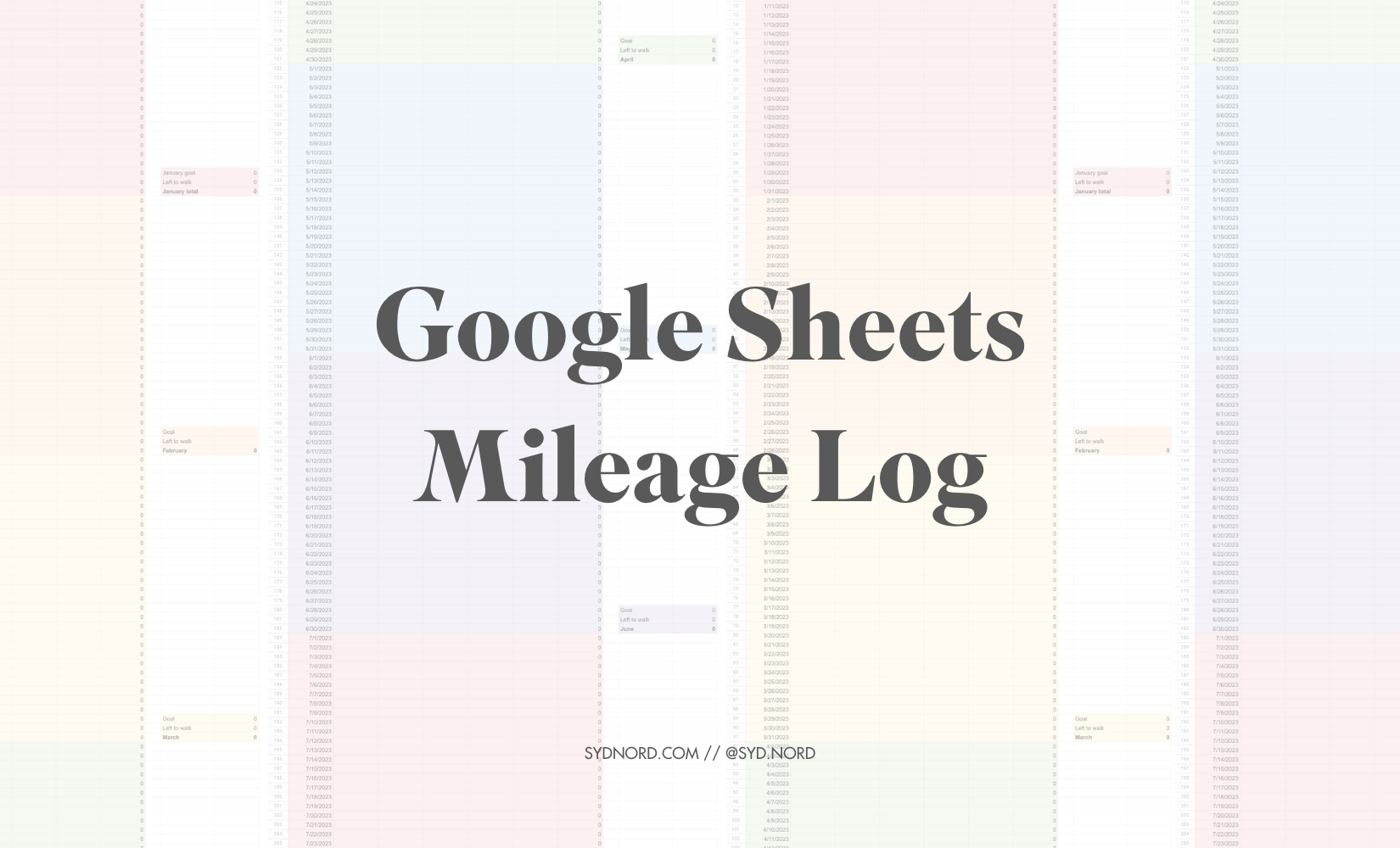 Google Sheets Mileage Log — Free Download! Syd.Nord